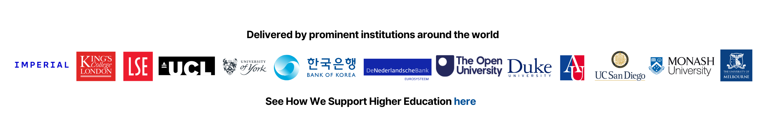 Delivered by prominent institutions around the world